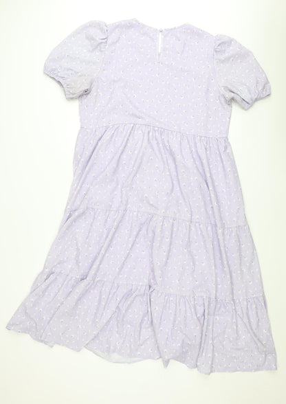 In The Style Women’s Purple Floral Midi Skater Dress Size 14