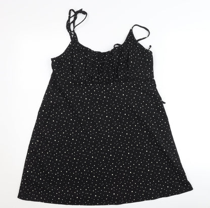 Topshop Women’s Black Polka Dot A-Line Dress Size 14 Sleeveless