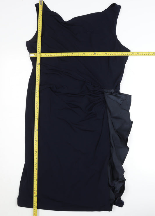 John Lewis Women’s Black V-Neck Sheath Knee Length Dress Size 18