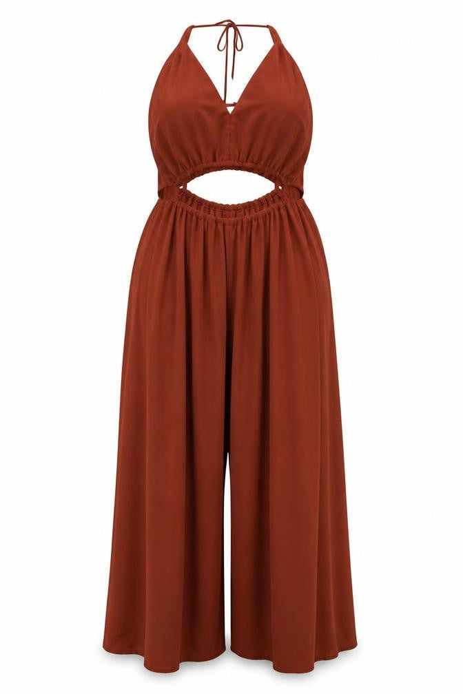 Womens UK Size XL Cider One-Piece Brown Jumpsuit