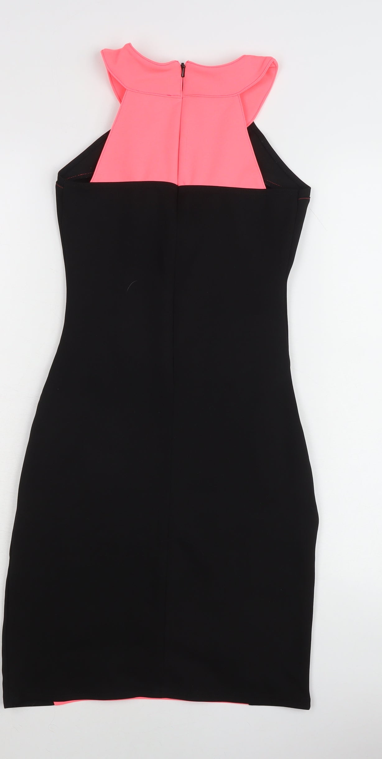 Be Beau Womens Pink Black Bodycon Knee Length Halter Dress Size 8