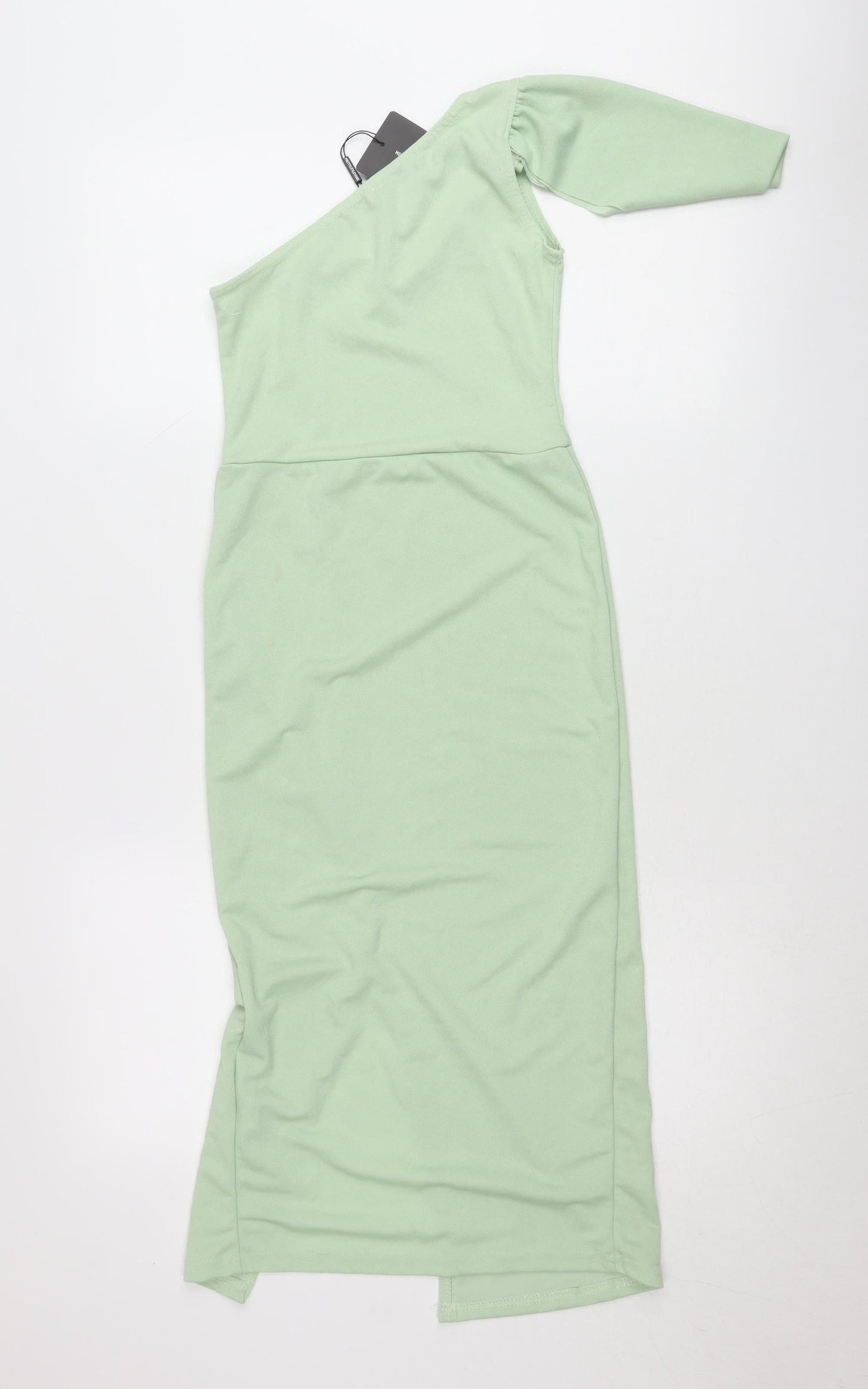 PrettyLittleThing Women’s Green One Shoulder Bodycon Midi Dress Size 8