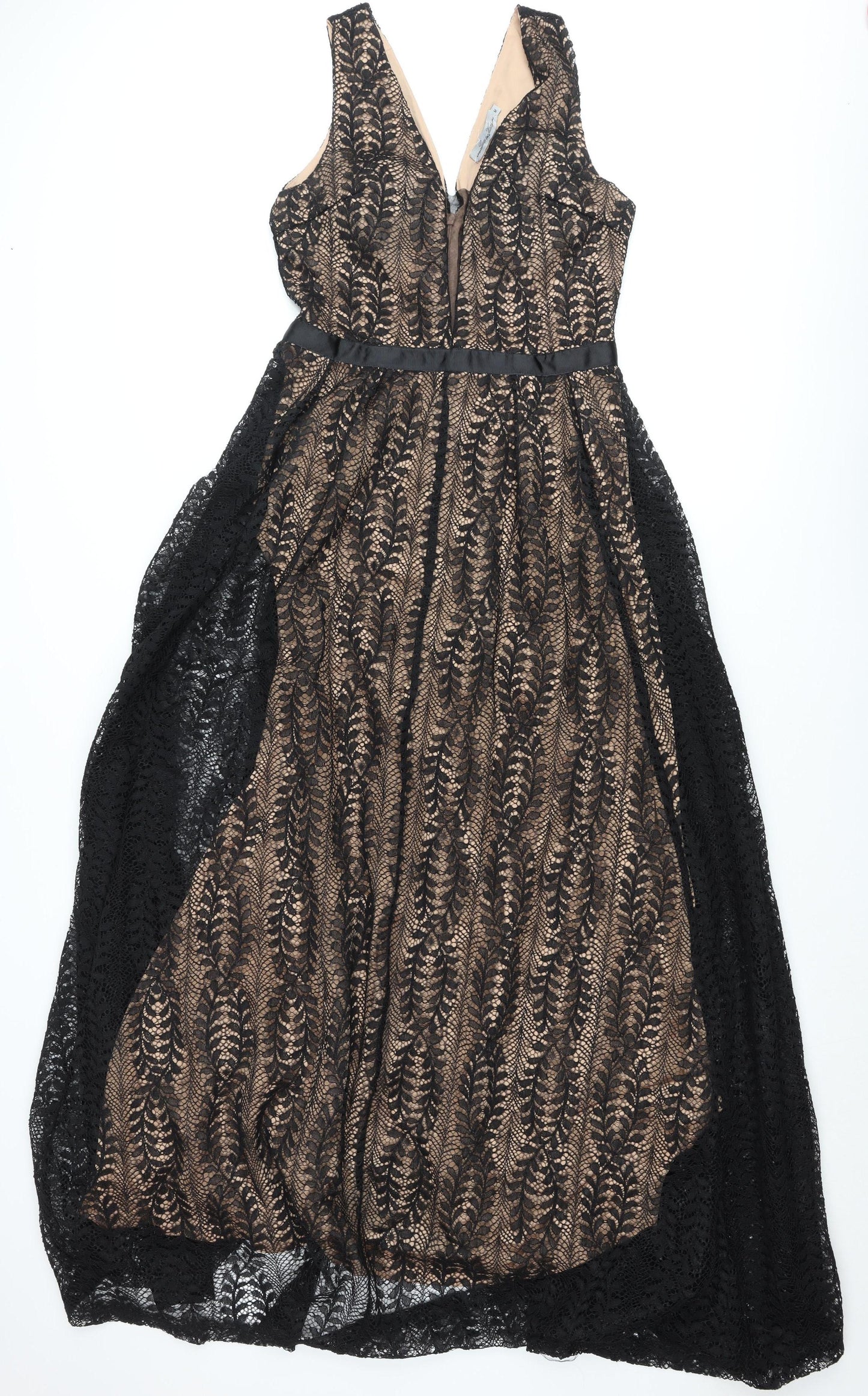 Lucy Wang Women’s Black Lace Fit & Flare Dress Size 12 Sleeveless