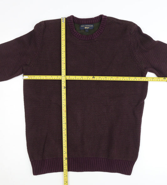 Paul Costelloe Men’s Purple Cotton Knit Jumper Size L