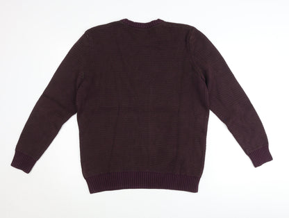 Paul Costelloe Men’s Purple Cotton Knit Jumper Size L