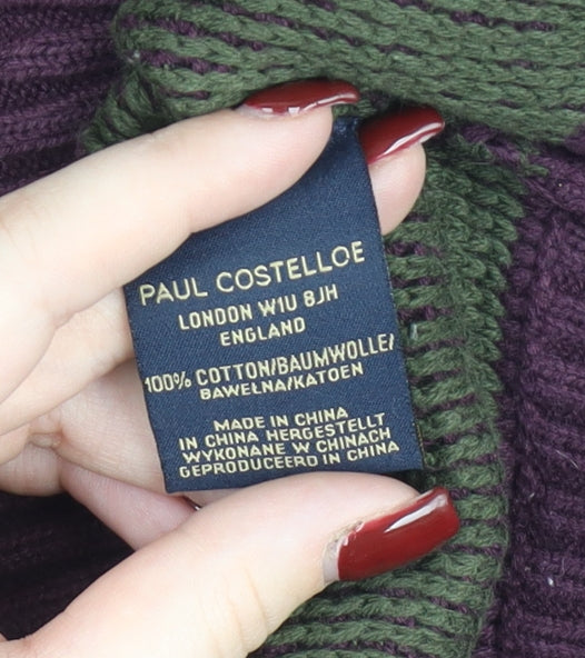 Paul Costelloe Men’s Purple Cotton Knit Jumper Size L