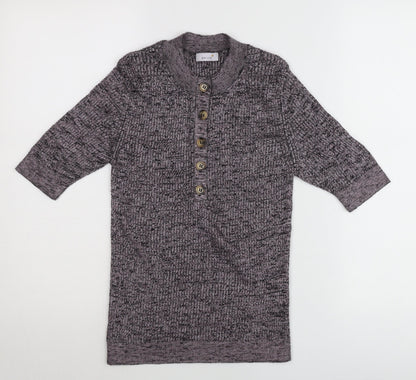 Marks and Spencer Per Una Women Purple Knit Button-Up Top Size 10