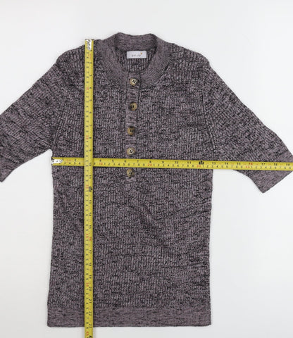 Marks and Spencer Per Una Women Purple Knit Button-Up Top Size 10