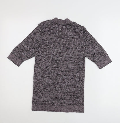 Marks and Spencer Per Una Women Purple Knit Button-Up Top Size 10