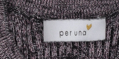 Marks and Spencer Per Una Women Purple Knit Button-Up Top Size 10