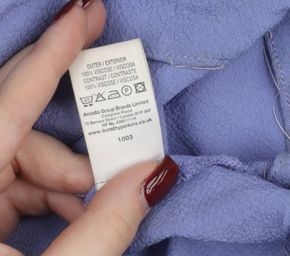 Dorothy Perkins Women’s Purple Midi Slip Dress Size 12 Ruffle V-Neck