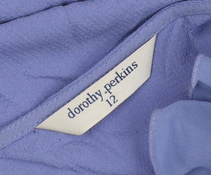 Dorothy Perkins Women’s Purple Midi Slip Dress Size 12 Ruffle V-Neck