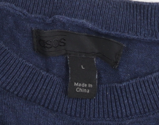 Womens UK Size L ASOS Blue Pullover Jumper