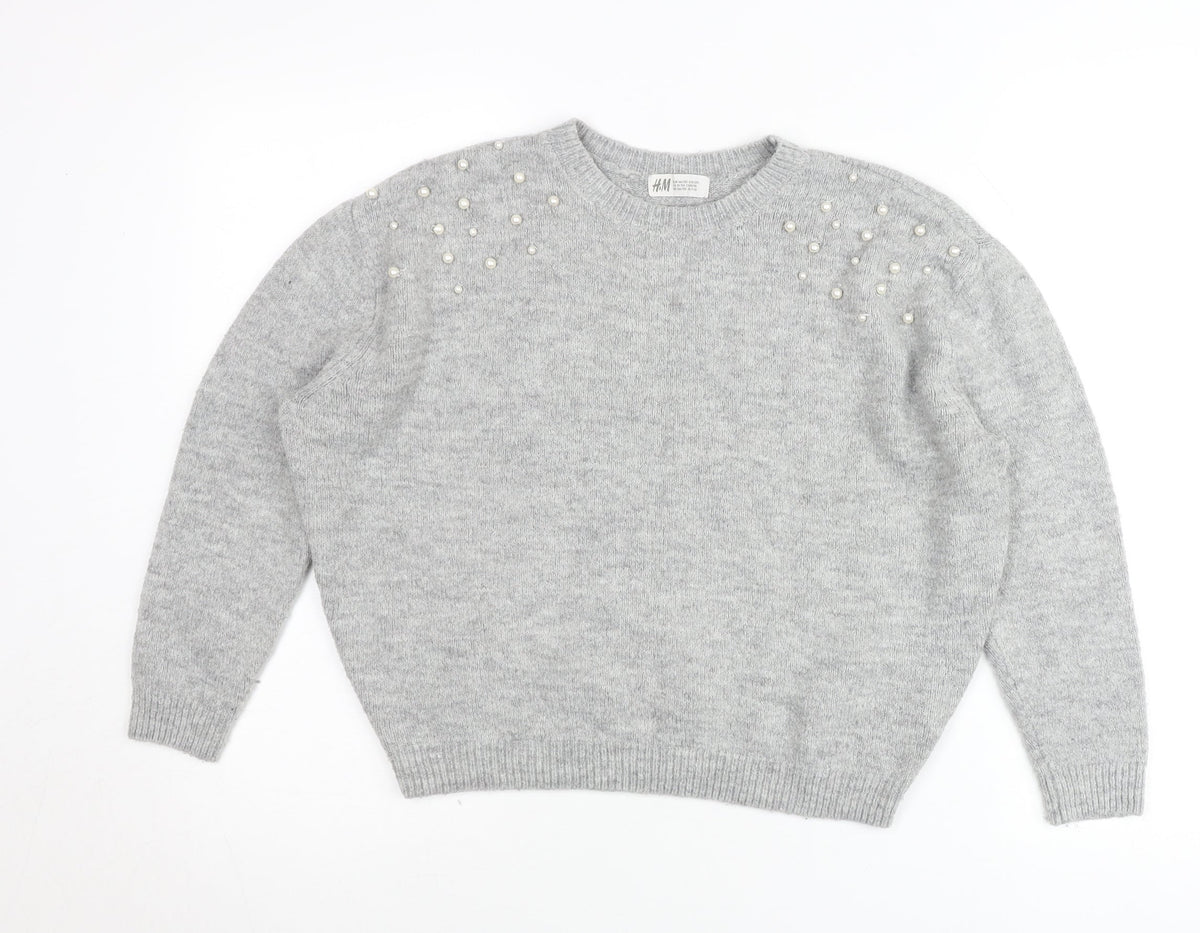 Teens UK Size 12 Slim H&M Grey Pullover Jumper