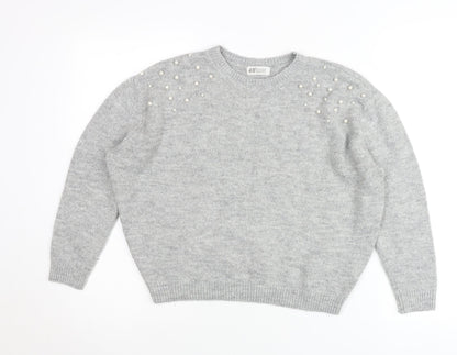 Teens UK Size 12 Slim H&M Grey Pullover Jumper