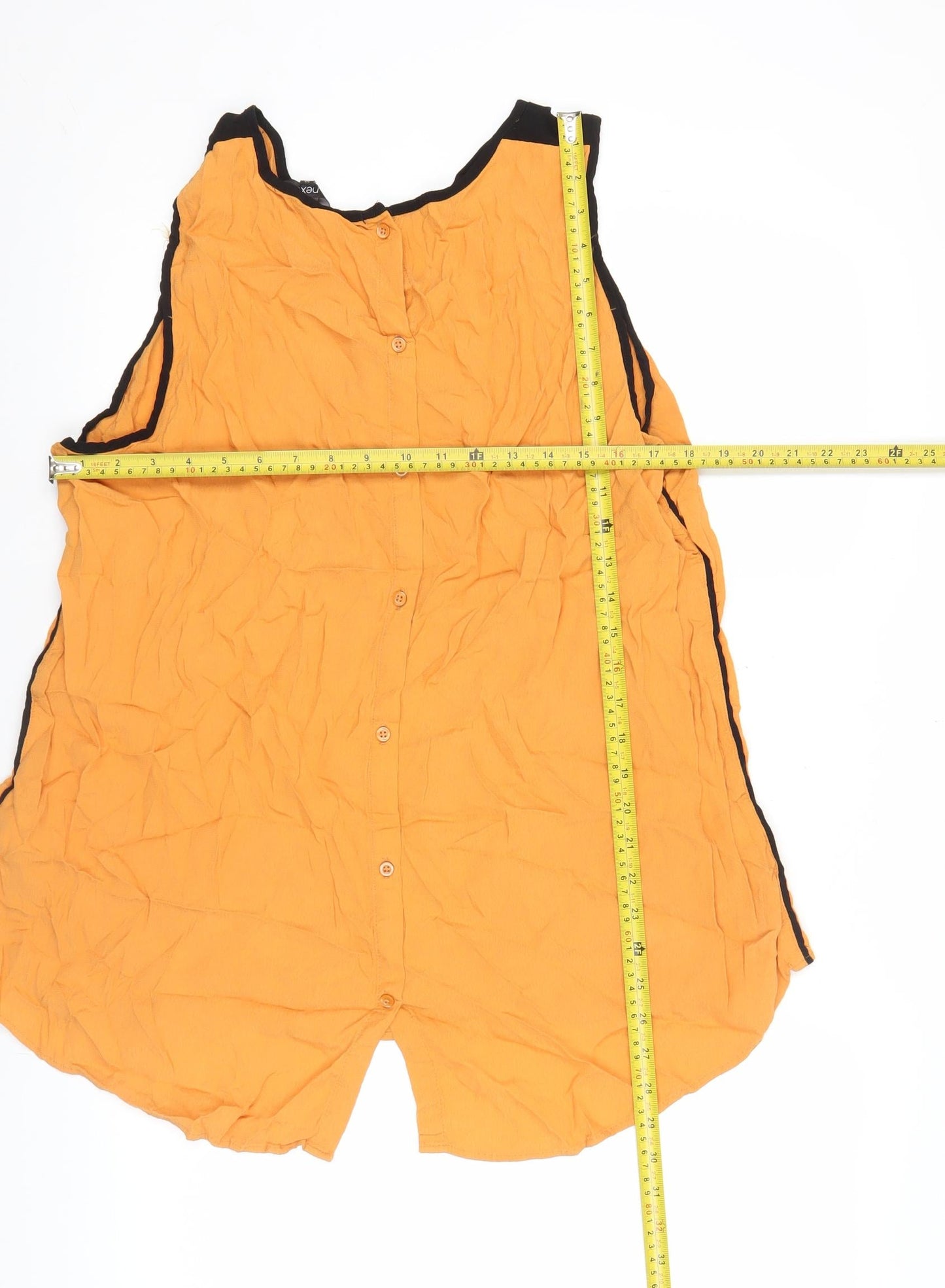 Next Womens Orange Sleeveless Blouse Size 22 Viscose Casual