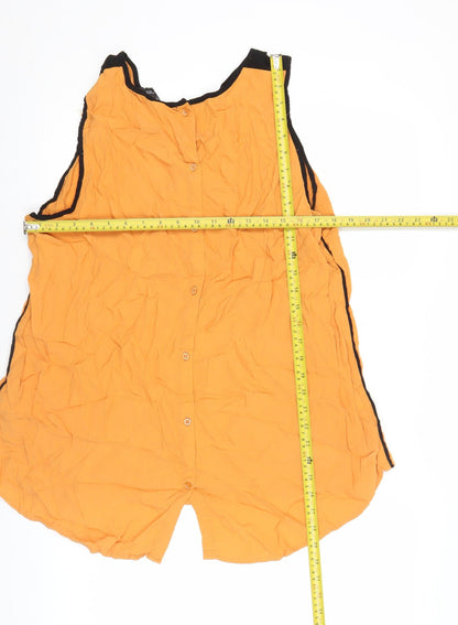 Next Womens Orange Sleeveless Blouse Size 22 Viscose Casual