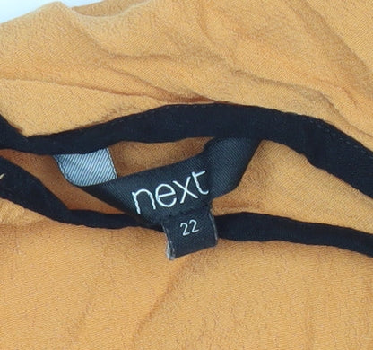 Next Womens Orange Sleeveless Blouse Size 22 Viscose Casual