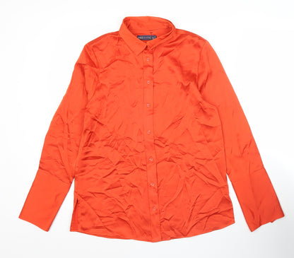 Marks and Spencer Womens Orange Size 6 Button-Up Long Sleeve Shirt