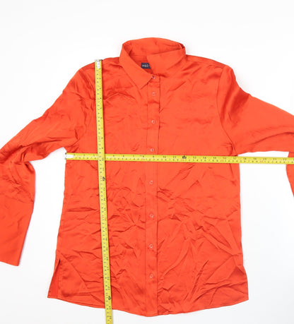 Marks and Spencer Womens Orange Size 6 Button-Up Long Sleeve Shirt