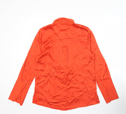 Marks and Spencer Womens Orange Size 6 Button-Up Long Sleeve Shirt