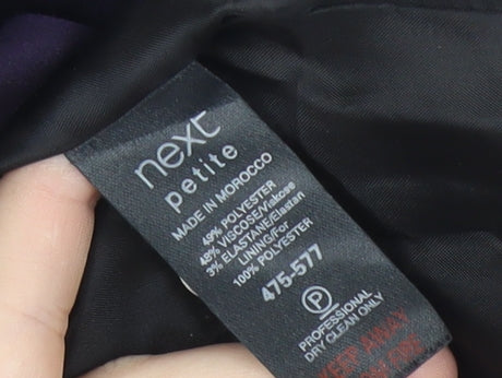 Next Petite Women’s Purple Sheath Dress Size 8 Short Sleeve Knee Length