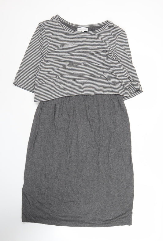 Next Maternity Women’s Grey Striped Shift Dress Size 12 Knee Length