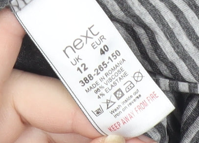 Next Maternity Women’s Grey Striped Shift Dress Size 12 Knee Length