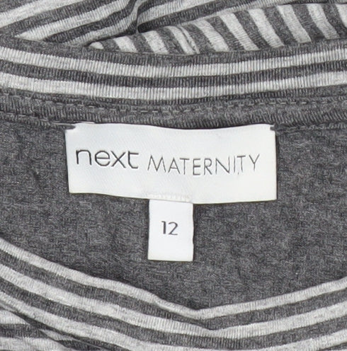 Next Maternity Women’s Grey Striped Shift Dress Size 12 Knee Length