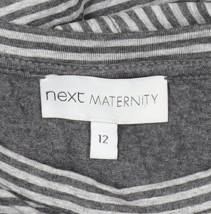 Next Maternity Women’s Grey Striped Shift Dress Size 12 Knee Length