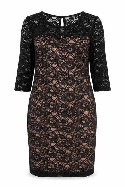 Dorothy Perkins Women's Black Lace Bodycon Dress Size 18