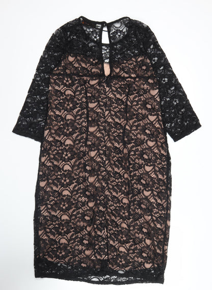 Dorothy Perkins Women's Black Lace Bodycon Dress Size 18