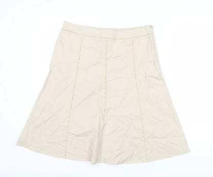 Marks and Spencer Womens Beige A-Line Skirt Size 14 Cotton Blend