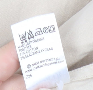 Marks and Spencer Womens Beige A-Line Skirt Size 14 Cotton Blend