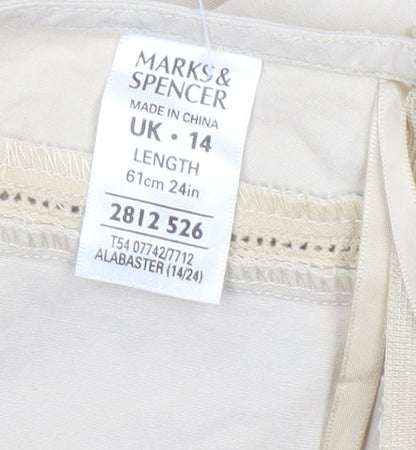 Marks and Spencer Womens Beige A-Line Skirt Size 14 Cotton Blend