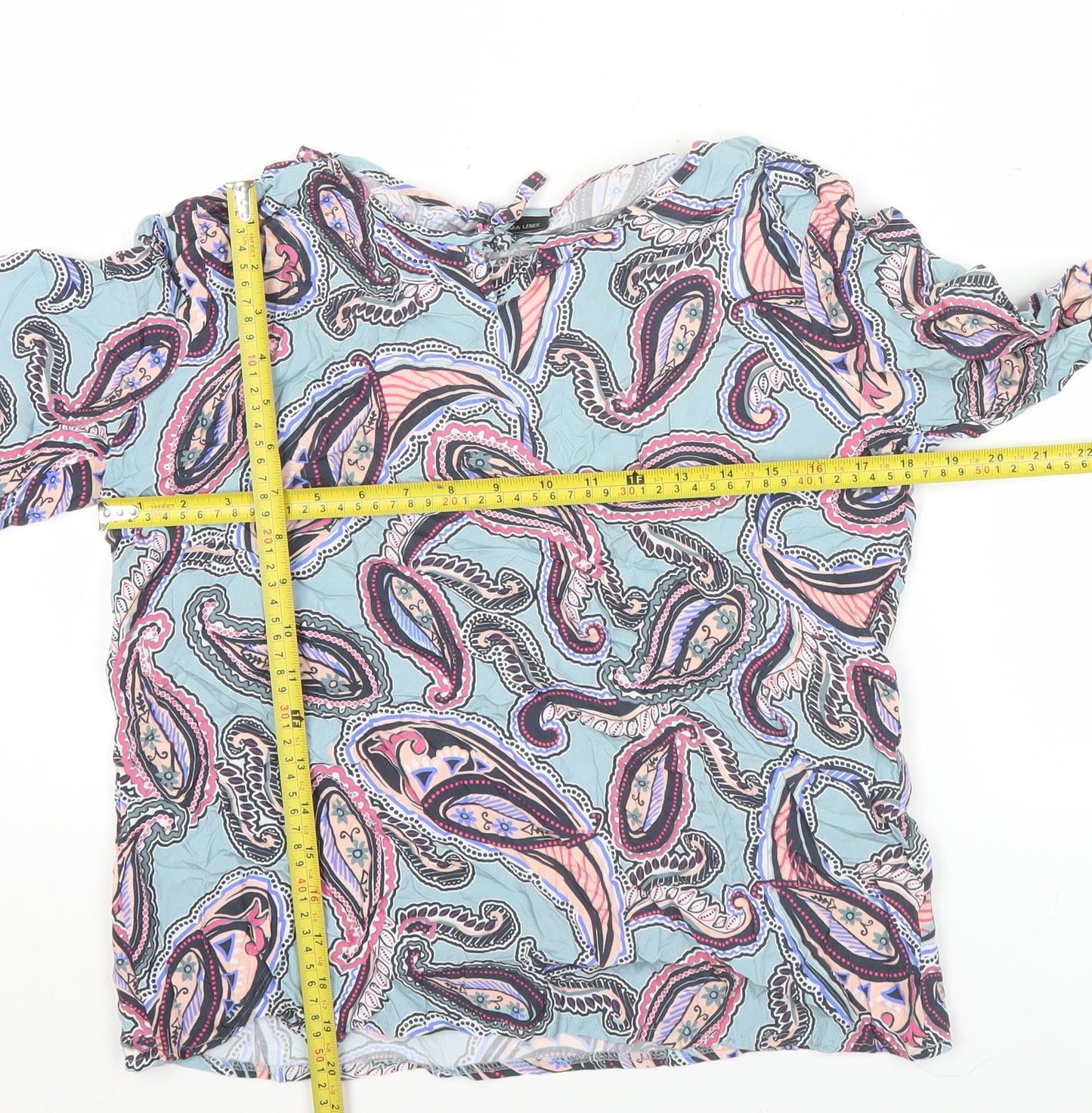 Barbara Lebek Womens Multicoloured Paisley Blouse Size 12 Tunic Style