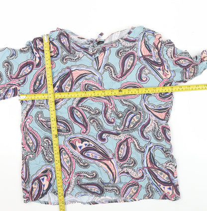Barbara Lebek Womens Multicoloured Paisley Blouse Size 12 Tunic Style