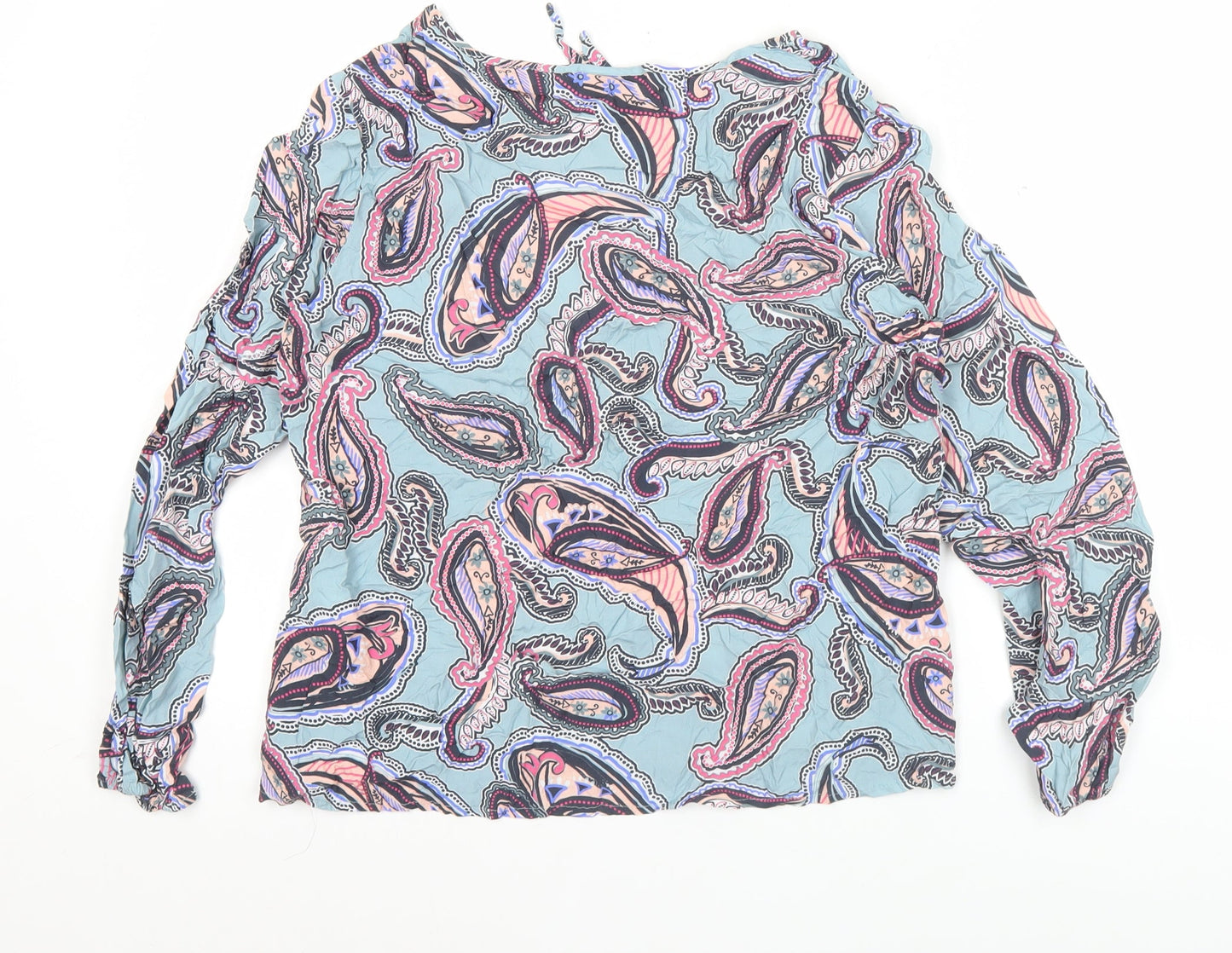 Barbara Lebek Womens Multicoloured Paisley Blouse Size 12 Tunic Style
