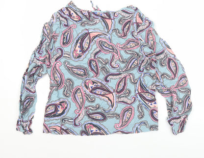 Barbara Lebek Womens Multicoloured Paisley Blouse Size 12 Tunic Style
