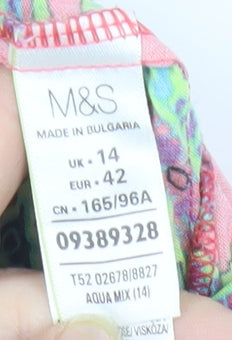 Marks and Spencer Women’s Pink Paisley Viscose Playsuit Size 14