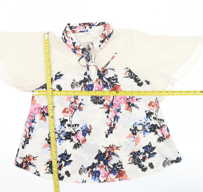Miss Selfridge Womens Multicoloured Floral Tunic Blouse Size 10