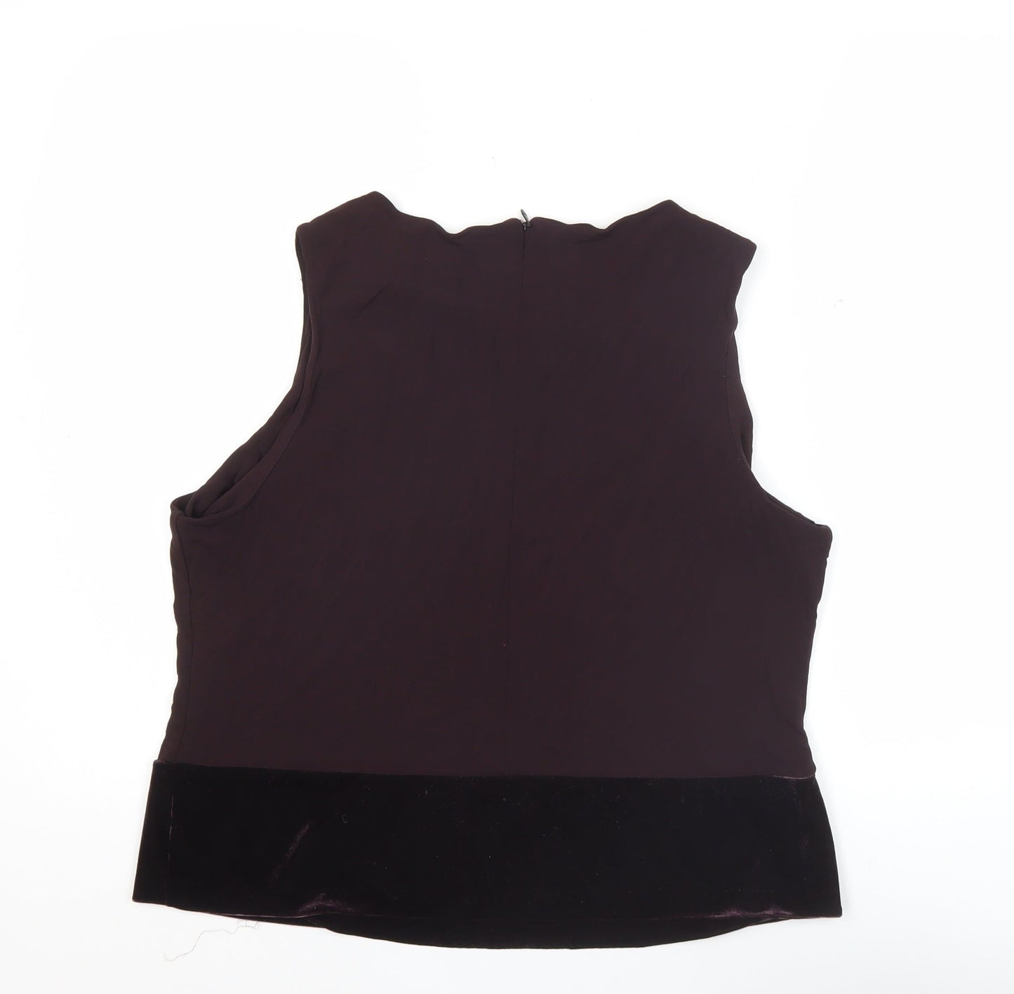 Marks and Spencer Women’s Brown Sleeveless Blouse UK 20 Round Neck