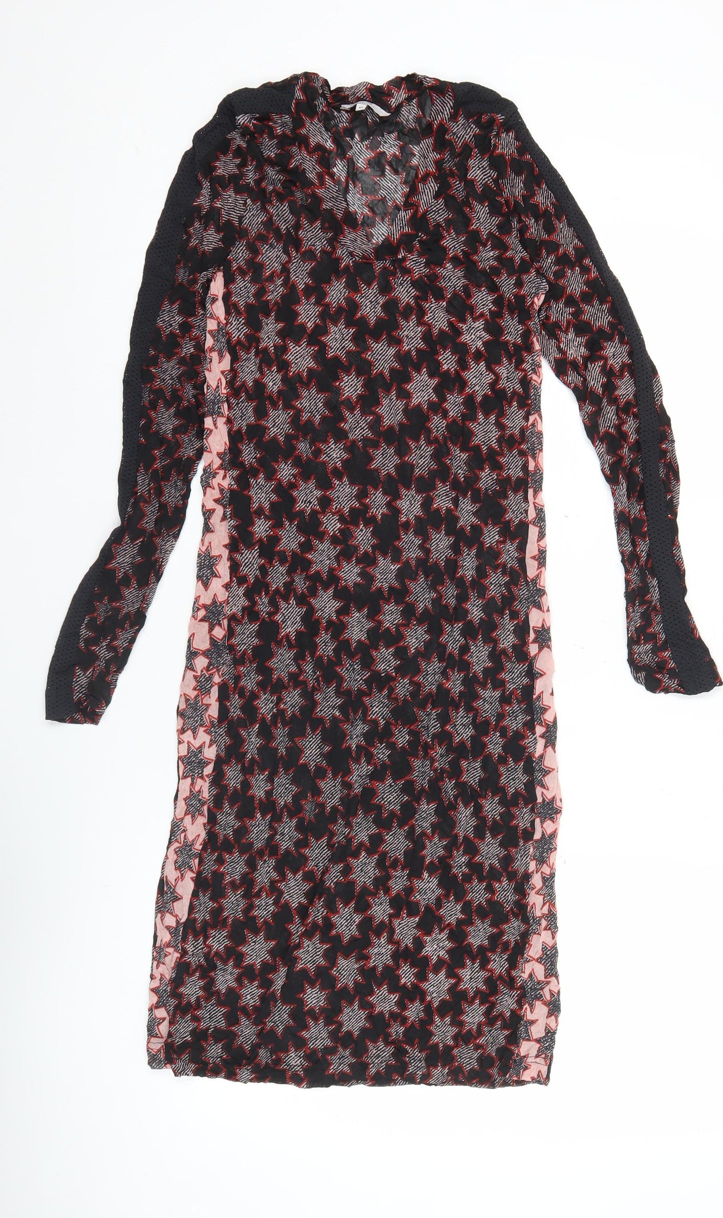 Sandwich Women’s Black XS Star Print Sheath Long Sleeve Dress