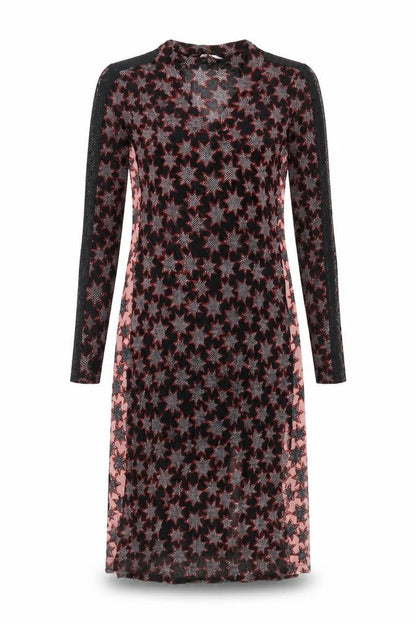Sandwich Women’s Black XS Star Print Sheath Long Sleeve Dress