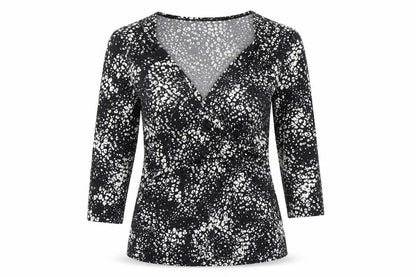 Next Women’s Black Animal Print Wrap Blouse Size 12