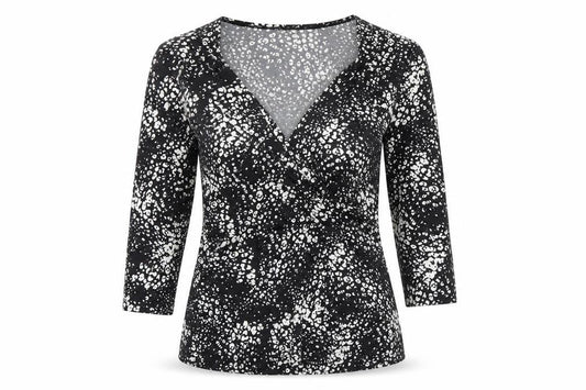 Next Women’s Black Animal Print Wrap Blouse Size 12