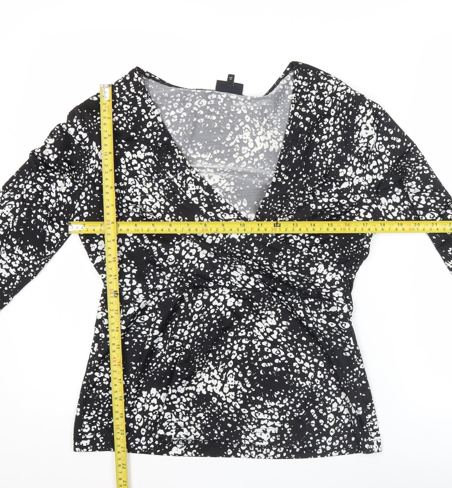Next Women’s Black Animal Print Wrap Blouse Size 12