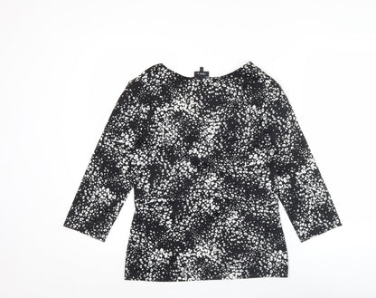 Next Women’s Black Animal Print Wrap Blouse Size 12