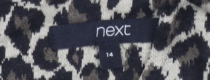 Next Women’s Leopard Print Shift Dress Size 14 Short Sleeve