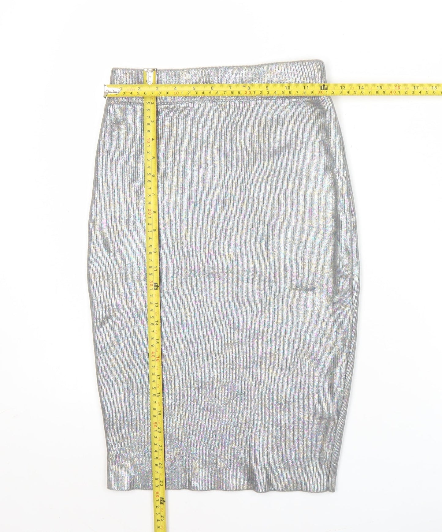 Glamorous Women’s Silver XS High Rise Pencil Skirt